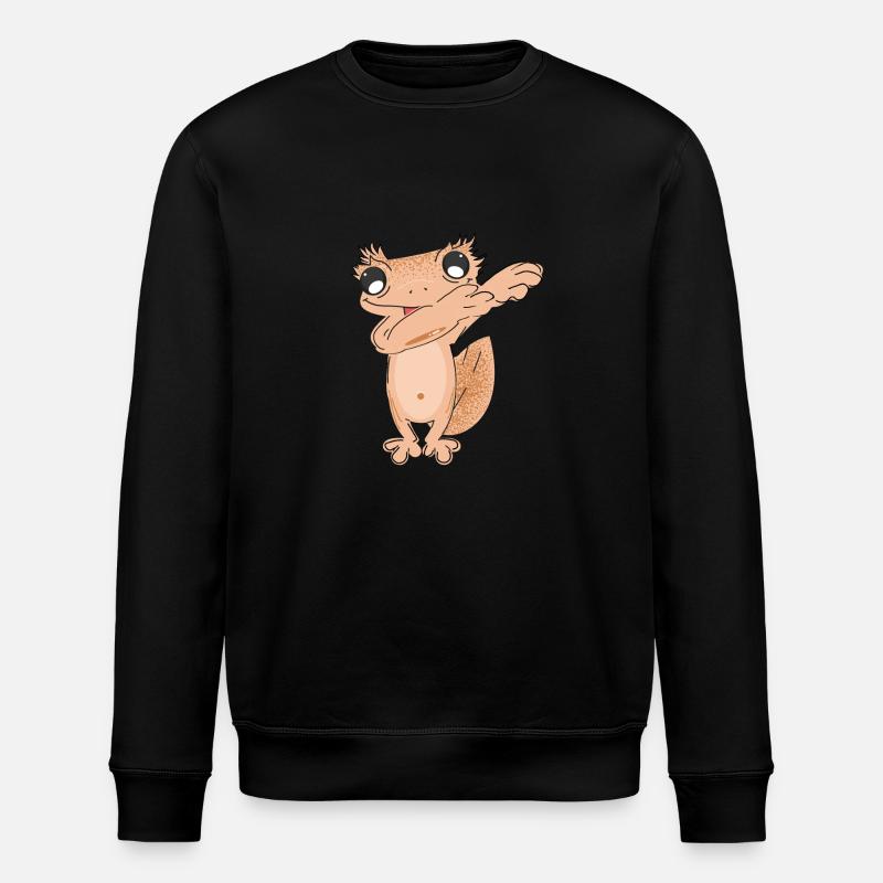 Dabbing kronengecko - Stanley/Stella Unisex Bio-Sweatshirt ROLLER - Schwarz