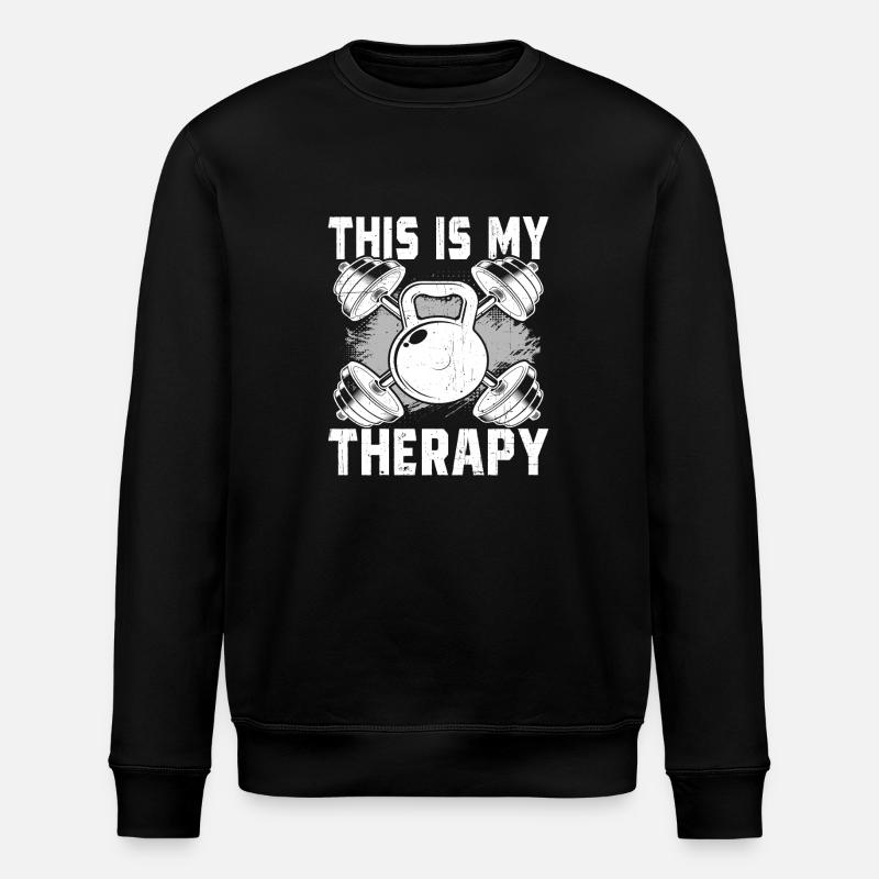 Fitness is my therapy - Stanley/Stella ROLLER Unisex Organic Sweatshirt - black