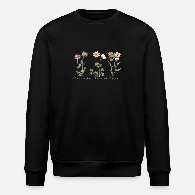Botanische Illustration Botanical Illustration - Stanley/Stella Unisex Bio-Sweatshirt ROLLER - Schwarz