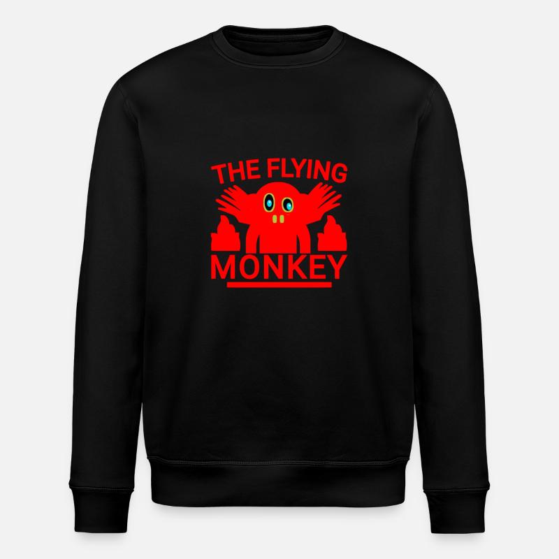 Flying monkey red - Stanley/Stella ROLLER Unisex Organic Sweatshirt - black