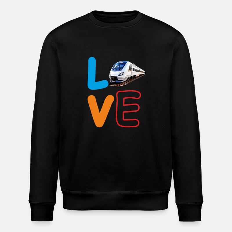 LOVE TRAIN TRAIN - Stanley/Stella ROLLER Unisex Organic Sweatshirt - black
