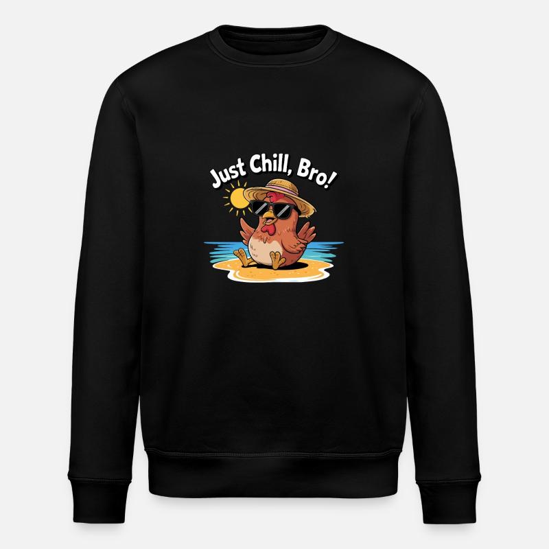 HÜHNCHEN, EINFACH CHILL BRO - Stanley/Stella Unisex Bio-Sweatshirt ROLLER - Schwarz