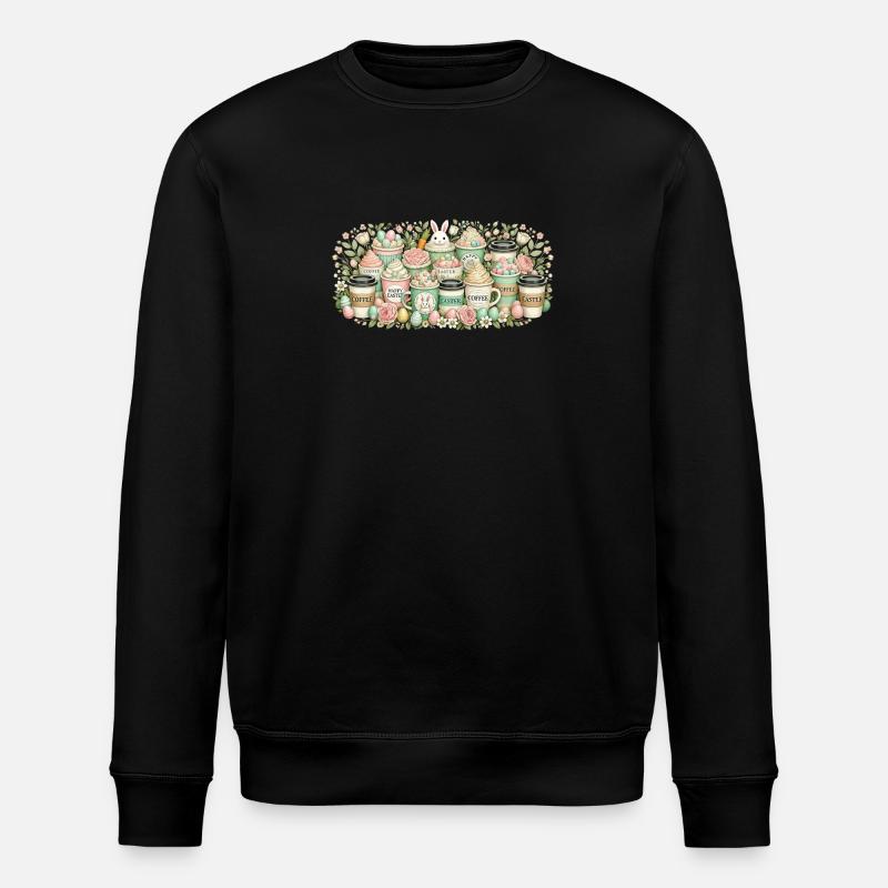 Ostern Kaffeeliebhaber Osterhase Kaffeetrinker - Stanley/Stella Unisex Bio-Sweatshirt ROLLER - Schwarz