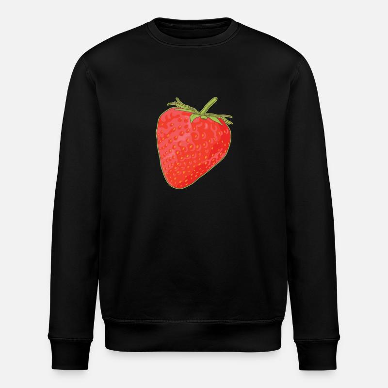 Erdbeeren Erdbeere Strawberry Geschenk - Stanley/Stella Unisex Bio-Sweatshirt ROLLER - Schwarz