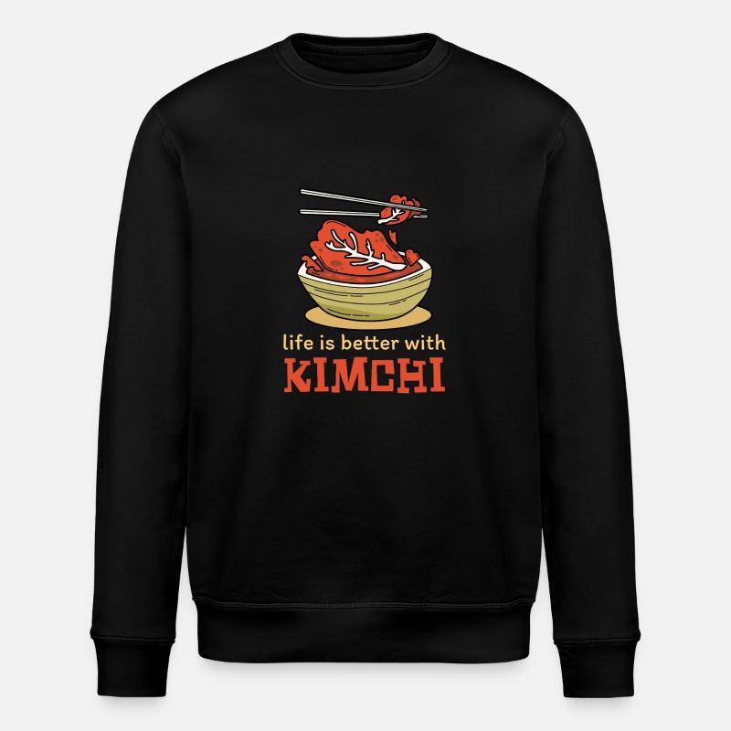 Life is better with kimchi - Stanley/Stella ROLLER Unisex Organic Sweatshirt - black