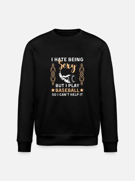 Funny Baseball Saying Baseball Player - Stanley/Stella ROLLER Unisex Organic Sweatshirt - black