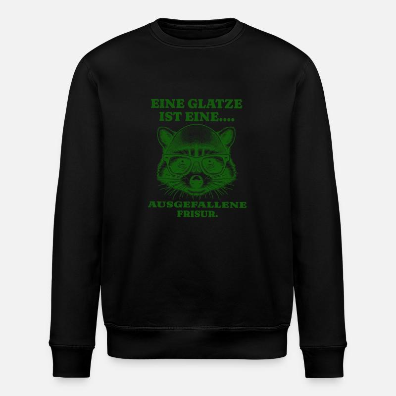 Baldness is an unusual hairstyle - Stanley/Stella ROLLER Unisex Organic Sweatshirt - black