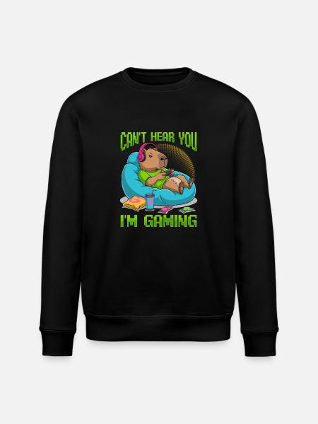 Capybara Gamer Gaming - Stanley/Stella ROLLER Unisex Organic Sweatshirt - black