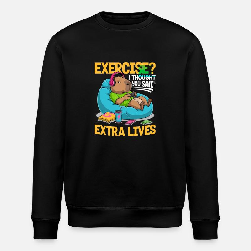 Capybara Gamer Gaming - Stanley/Stella Unisex Bio-Sweatshirt ROLLER - Schwarz