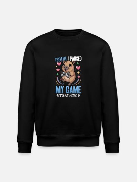 Capybara Gamer Gaming - Stanley/Stella ROLLER Unisex Organic Sweatshirt - black