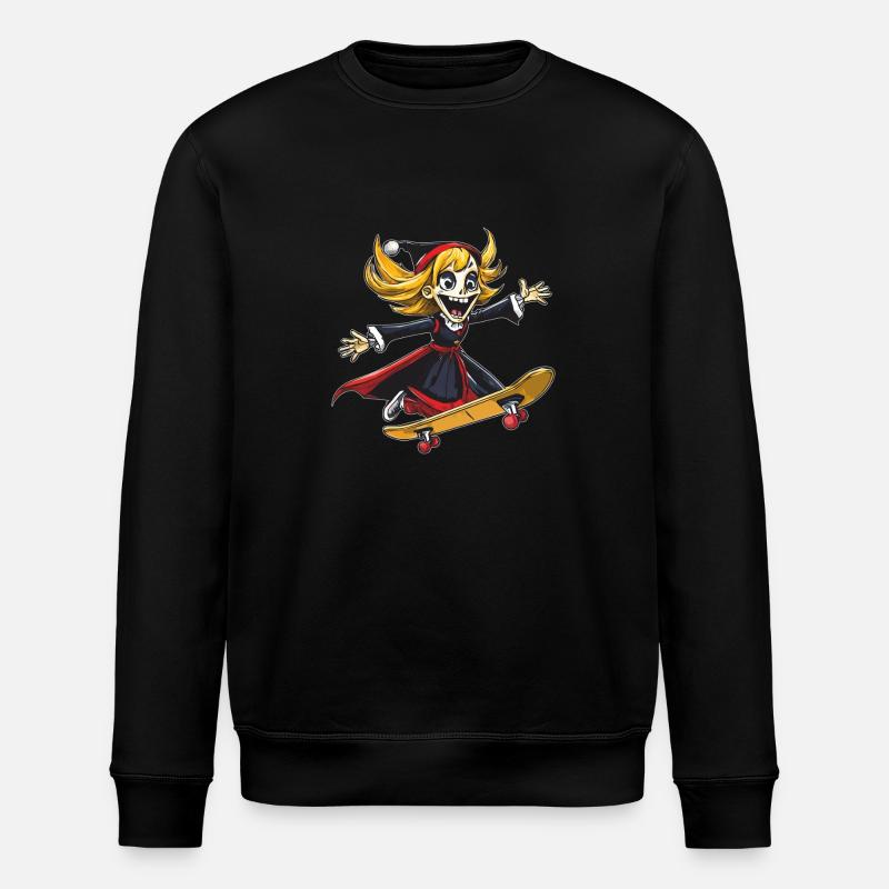 SENSENMANN FRAU SKATEBOARD - Stanley/Stella Unisex Bio-Sweatshirt ROLLER - Schwarz