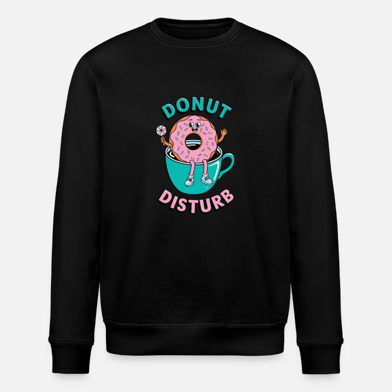 Donut Disturb Café et beignet - Sweat bio ROLLER Stanley/Stella Unisexe - noir