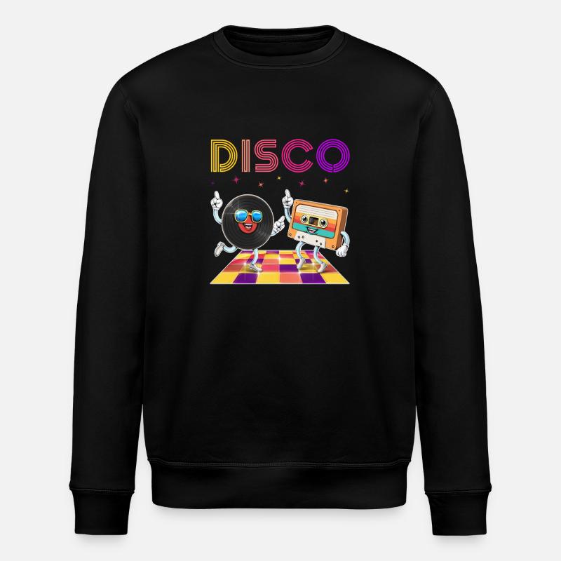 Retro Disco Dance Party - Stanley/Stella ROLLER Unisex Organic Sweatshirt - black