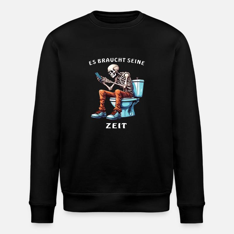 SMARTPHONE DE TOILETTE SQUELETTE - Sweat bio ROLLER Stanley/Stella Unisexe - noir