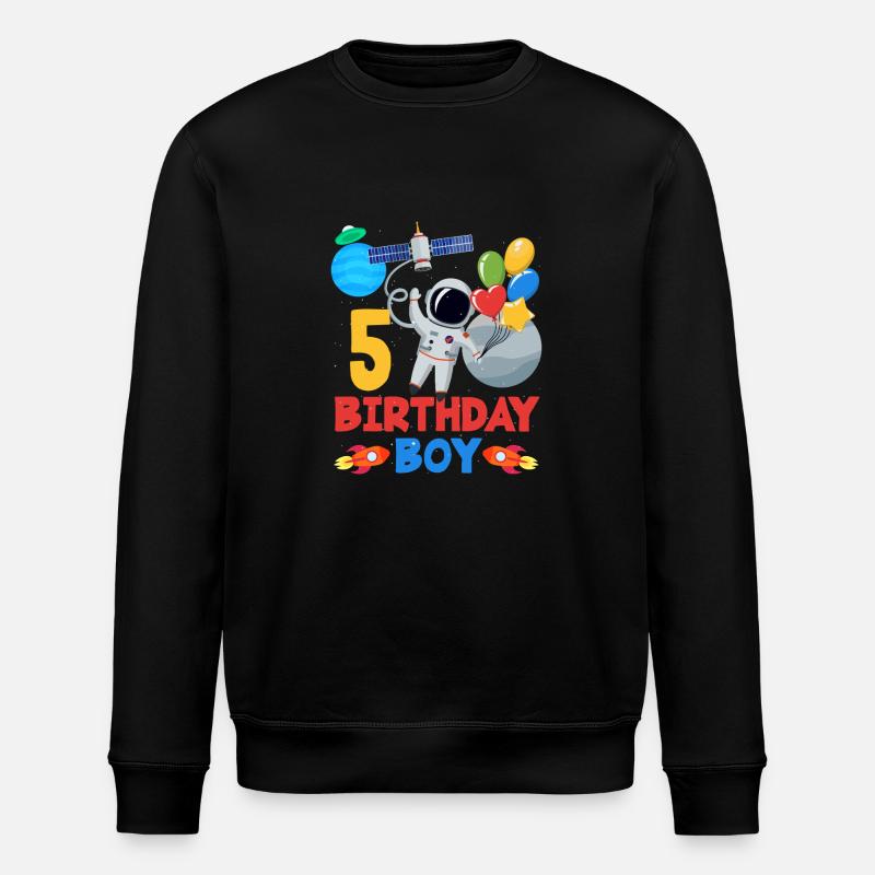 Astronaute Anniversaire Garçon 5 ans - Sweat bio ROLLER Stanley/Stella Unisexe - noir