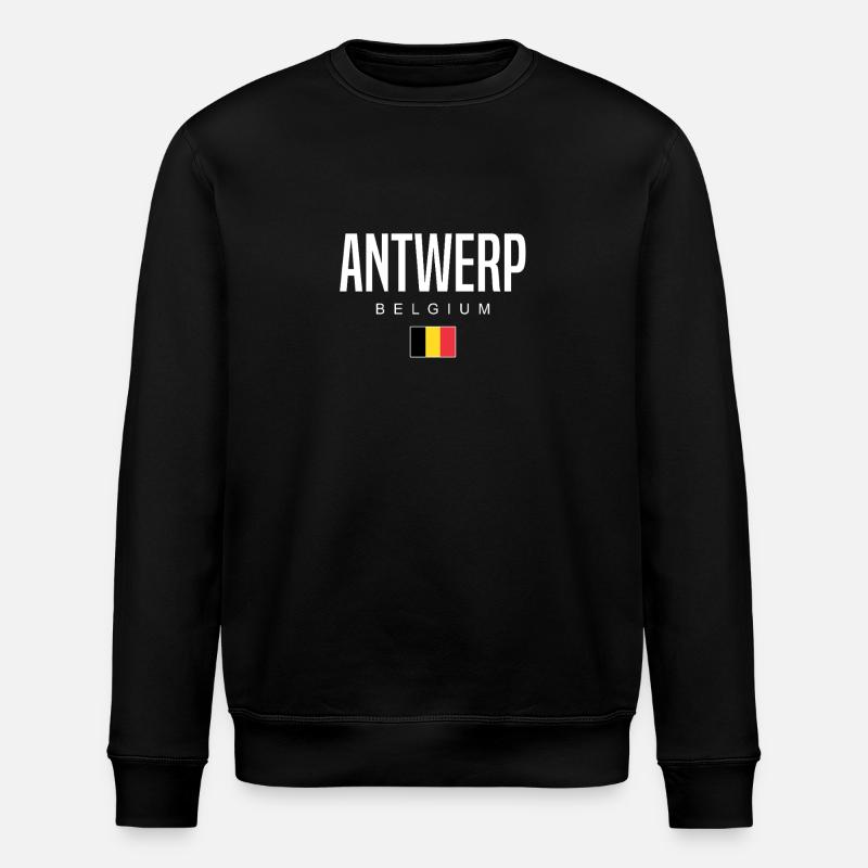 Antwerpen Belgien - Stanley/Stella Unisex Bio-Sweatshirt ROLLER - Schwarz