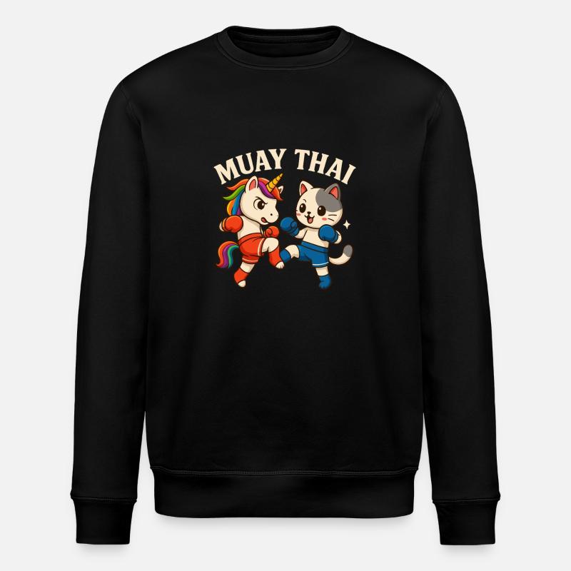Muay Thai Boxen - Stanley/Stella Unisex Bio-Sweatshirt ROLLER - Schwarz