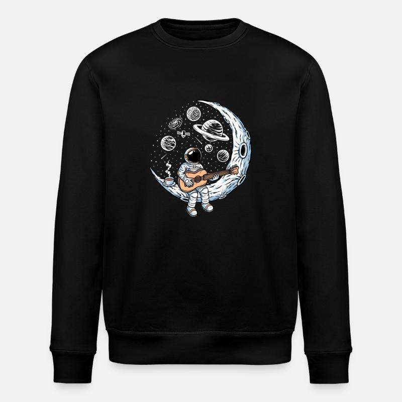 Astronaut Playing Guitar - Stanley/Stella Unisex Bio-Sweatshirt ROLLER - Schwarz