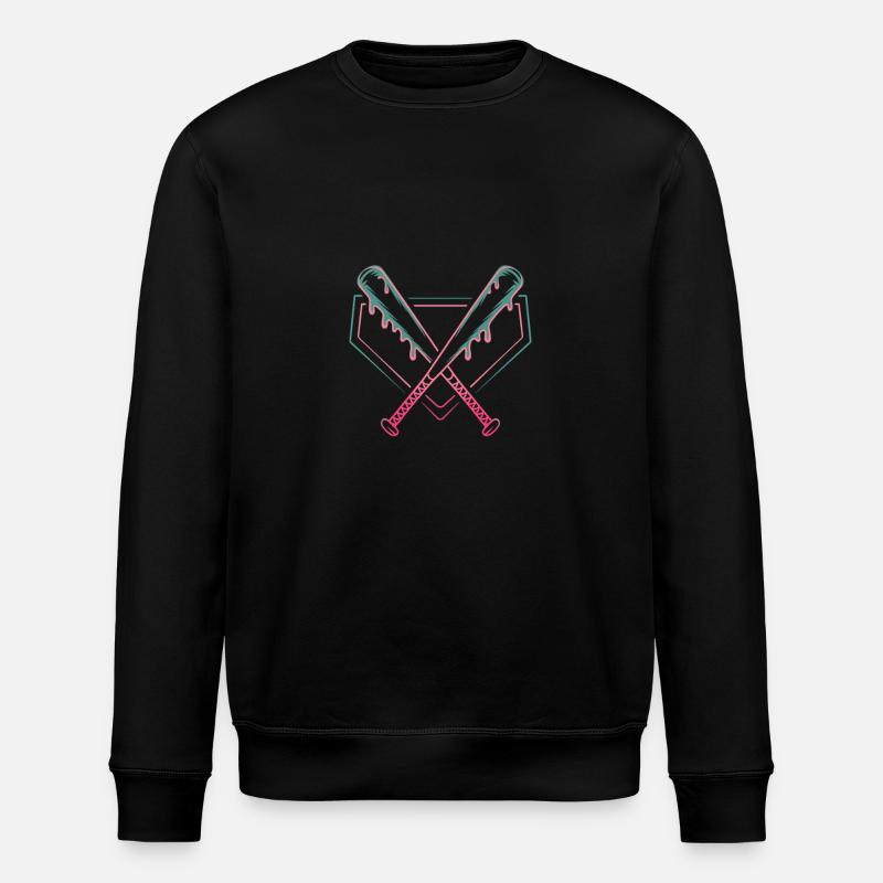 Baseball Baseball Bat - Stanley/Stella ROLLER Unisex Organic Sweatshirt - black