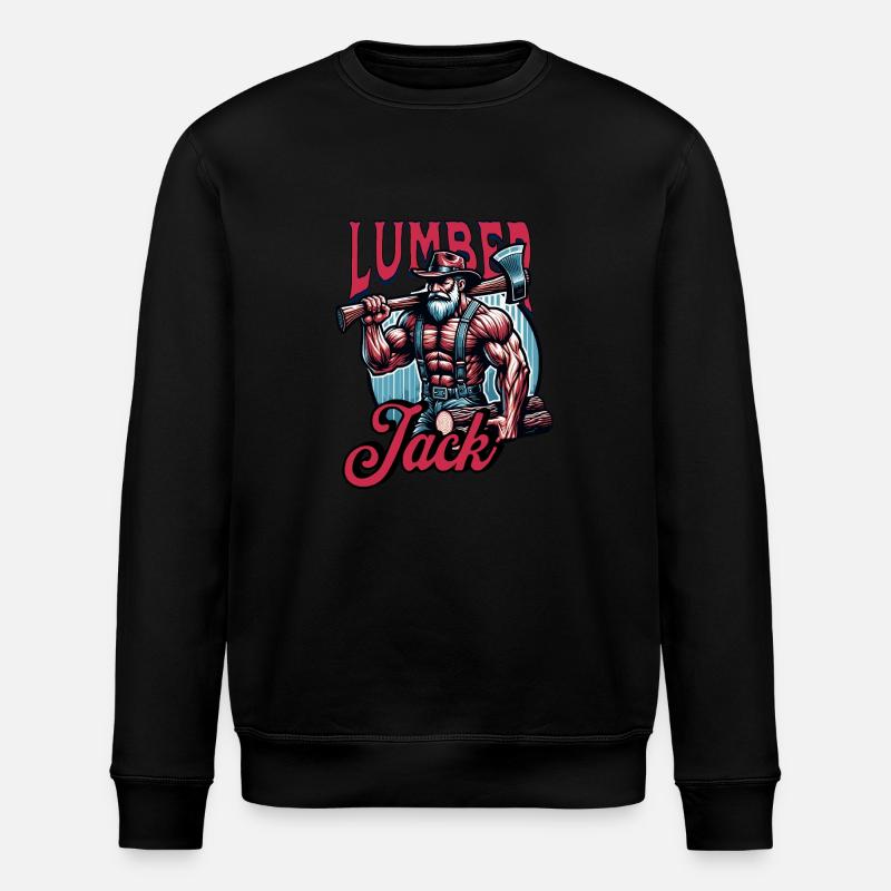 Lumberjack with Axe - Lumberjack - Stanley/Stella ROLLER Unisex Organic Sweatshirt - black