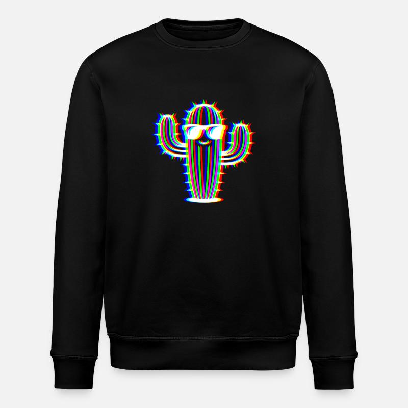 Cactus Glitch – Style Fête & Fun - Sweat bio ROLLER Stanley/Stella Unisexe - noir