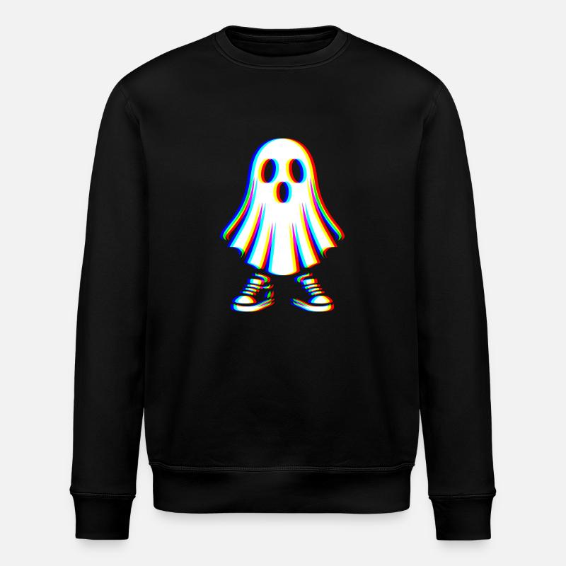 Glitch Ghost – Spooky Style - Stanley/Stella ROLLER Unisex Organic Sweatshirt - black