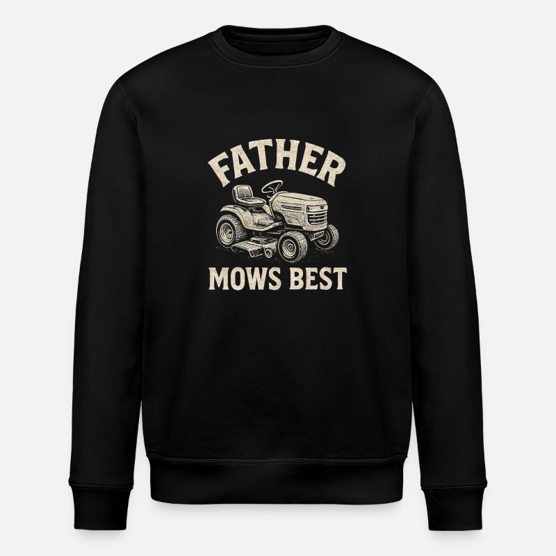 Father mows best - Stanley/Stella ROLLER Unisex Organic Sweatshirt - black