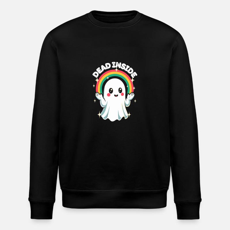 Dead Inside - Cute Ghost - Stanley/Stella ROLLER Unisex Organic Sweatshirt - black