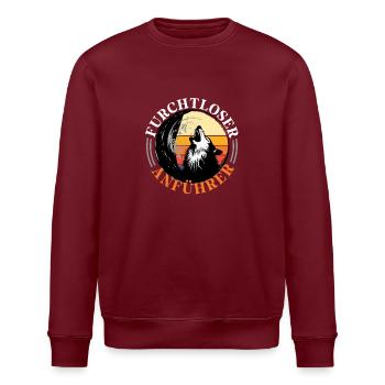 Alpha Wolf FURCHTLOSER ANFÜHRER Lustiges - Stanley/Stella Unisex Bio-Sweatshirt ROLLER - Burgunderrot - Vorne - Nik (191cm)