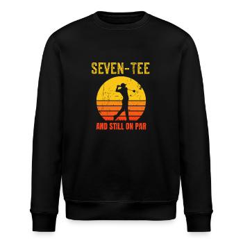 Seven-Tee 70e anniversaire Soixante-dix Golf Rétro - Sweat bio ROLLER Stanley/Stella Unisexe - noir - Devant - Nik (191cm)