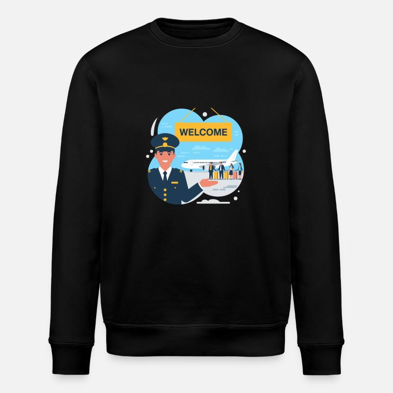 IMMIGRATION, BIENVENUE - Sweat bio ROLLER Stanley/Stella Unisexe - noir