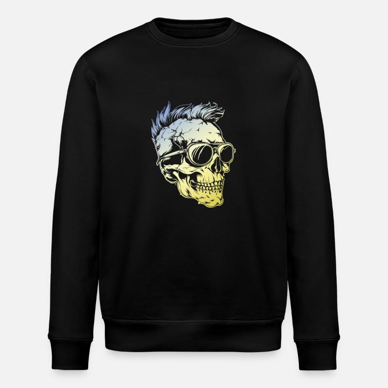 Punker Skull - Stanley/Stella ROLLER Unisex Organic Sweatshirt - black