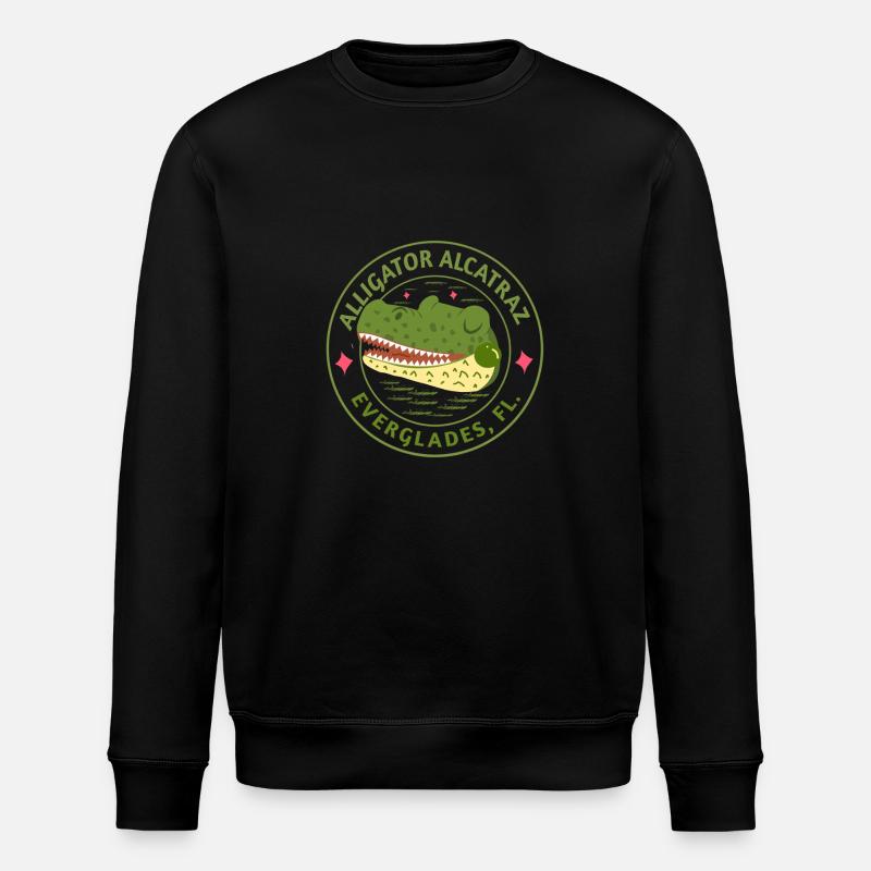 Alligator Alcatraz krokodil - Stanley/Stella Unisex Bio-Sweatshirt ROLLER - Schwarz