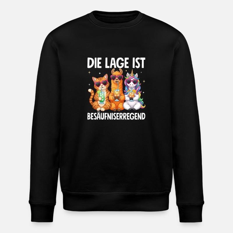 The situation is drunkenness - Stanley/Stella ROLLER Unisex Organic Sweatshirt - black