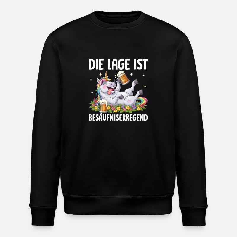The situation is drunkenness - Stanley/Stella ROLLER Unisex Organic Sweatshirt - black