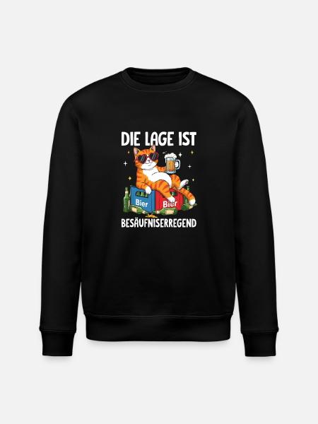 The situation is drunkenness - Stanley/Stella ROLLER Unisex Organic Sweatshirt - black