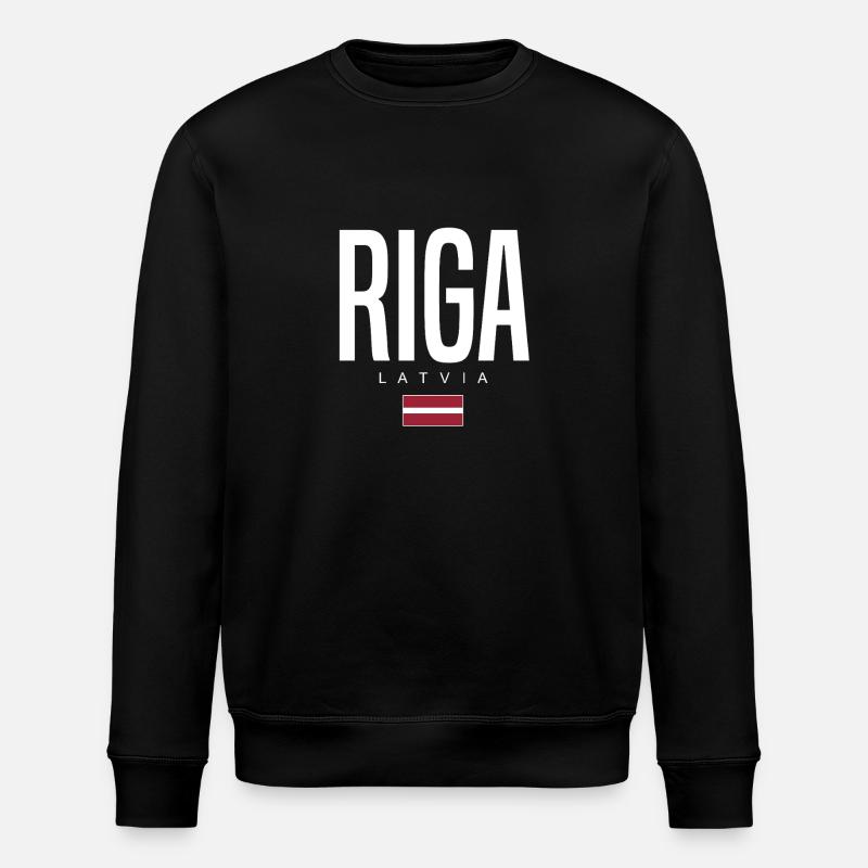 Riga Lettland - Stanley/Stella Unisex Bio-Sweatshirt ROLLER - Schwarz