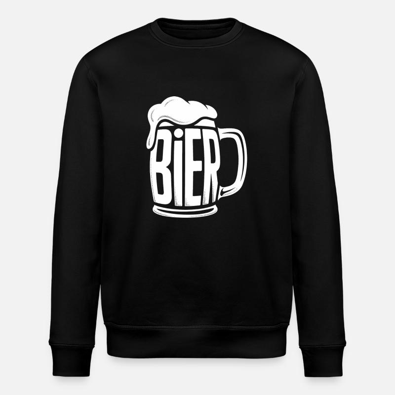 Bier - Funny Alcohol Logo - Stanley/Stella ROLLER Unisex Organic Sweatshirt - black
