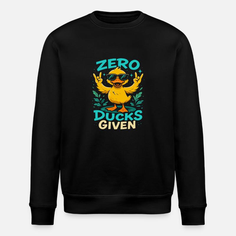 Zero Ducks Given Enten-Motiv Spaß - Stanley/Stella Unisex Bio-Sweatshirt ROLLER - Schwarz