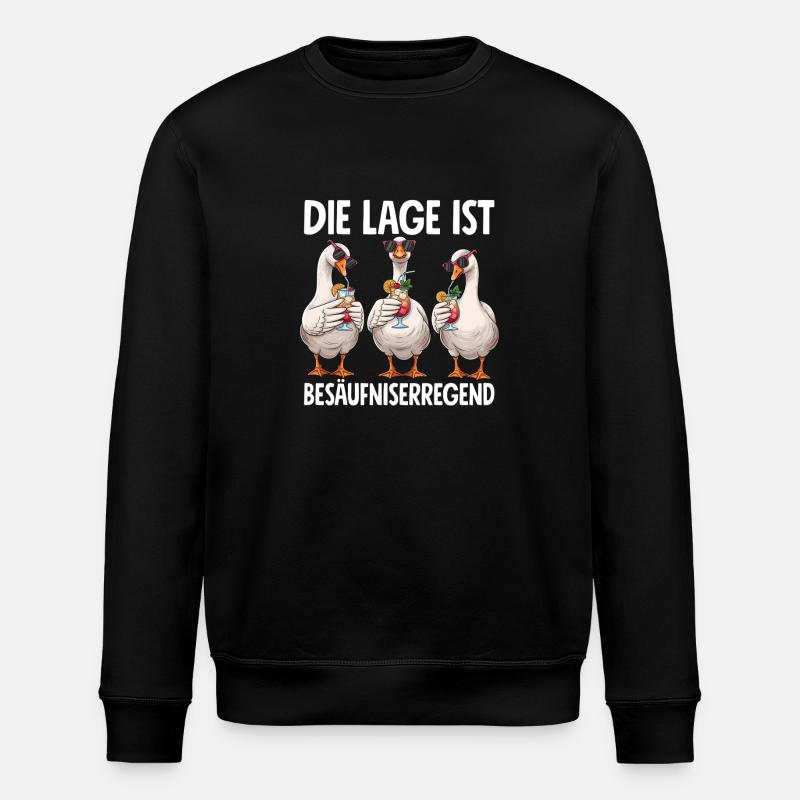 L’endroit est ivre, oies - Sweat bio ROLLER Stanley/Stella Unisexe - noir