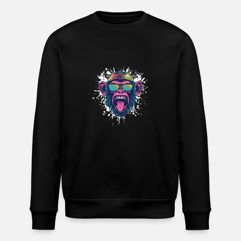 Singe Drôle - Sweat bio ROLLER Stanley/Stella Unisexe - noir