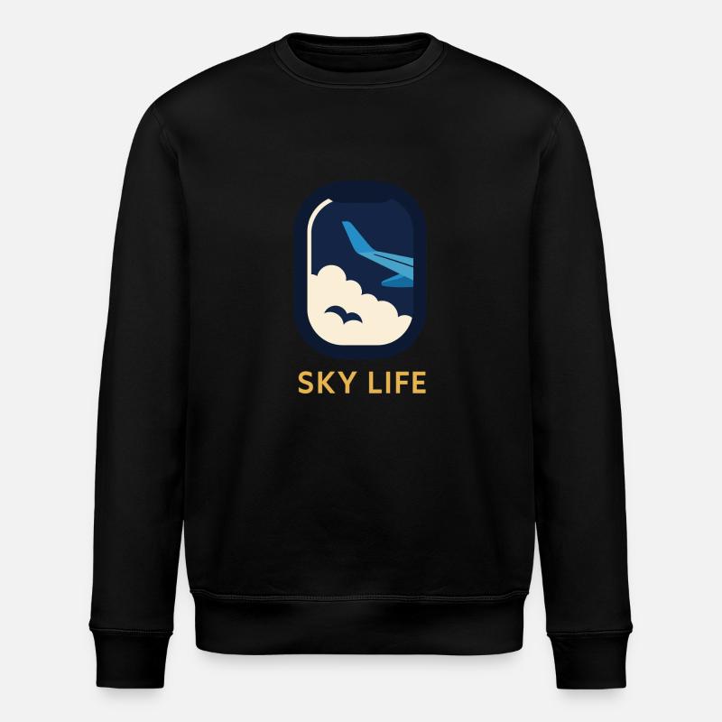 Flugbegleiter Kabinencrew Leben Luftfahrt - Stanley/Stella Unisex Bio-Sweatshirt ROLLER - Schwarz