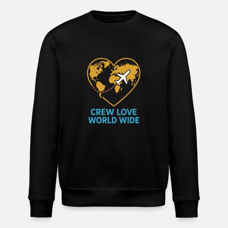 Flugbegleiter Kabinencrew Leben Luftfahrt - Stanley/Stella Unisex Bio-Sweatshirt ROLLER - Schwarz
