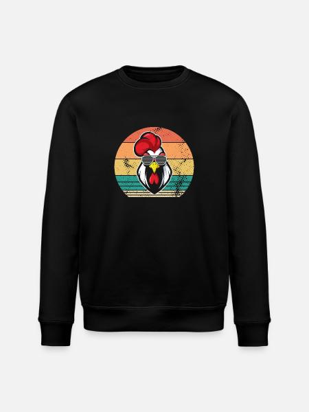 Chicken Rooster - Stanley/Stella ROLLER Unisex Organic Sweatshirt - black