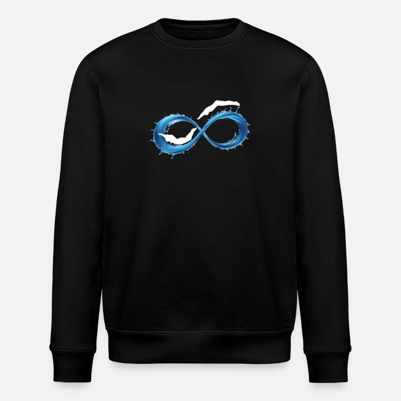 Infinity Wave Swimming - Stanley/Stella ROLLER Unisex Organic Sweatshirt - black