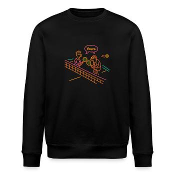 Witziges Doppel Tennis Motiv Geschenk Kollege Team - Stanley/Stella Unisex Bio-Sweatshirt ROLLER - Schwarz - Vorne - Nik (191cm)