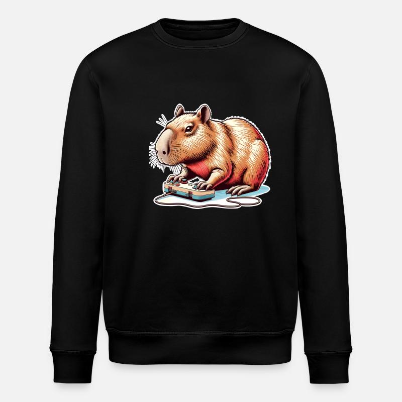Capybara Gaming Nerd - Stanley/Stella ROLLER Unisex Organic Sweatshirt - black