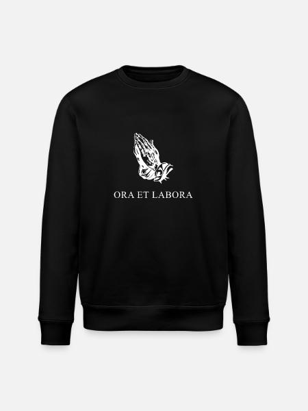 Prie et travaille latin blanc - Sweat bio ROLLER Stanley/Stella Unisexe - noir