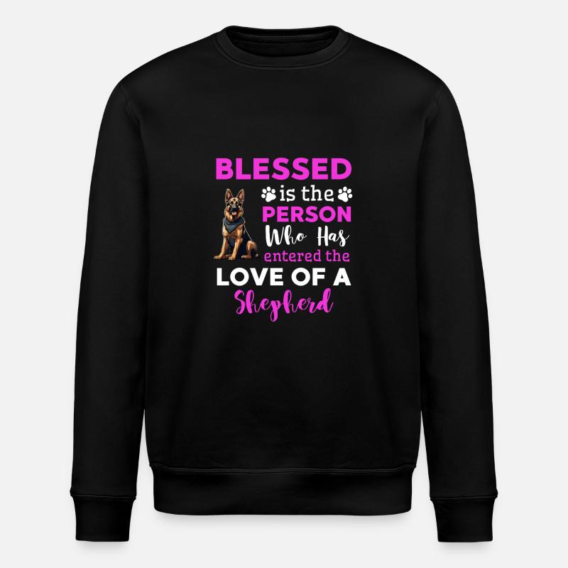 Deutscher Schäferhund Motiv - Stanley/Stella Unisex Bio-Sweatshirt ROLLER - Schwarz