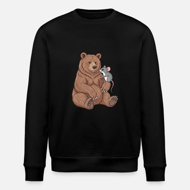 Bär und Maus - Stanley/Stella Unisex Bio-Sweatshirt ROLLER - Schwarz